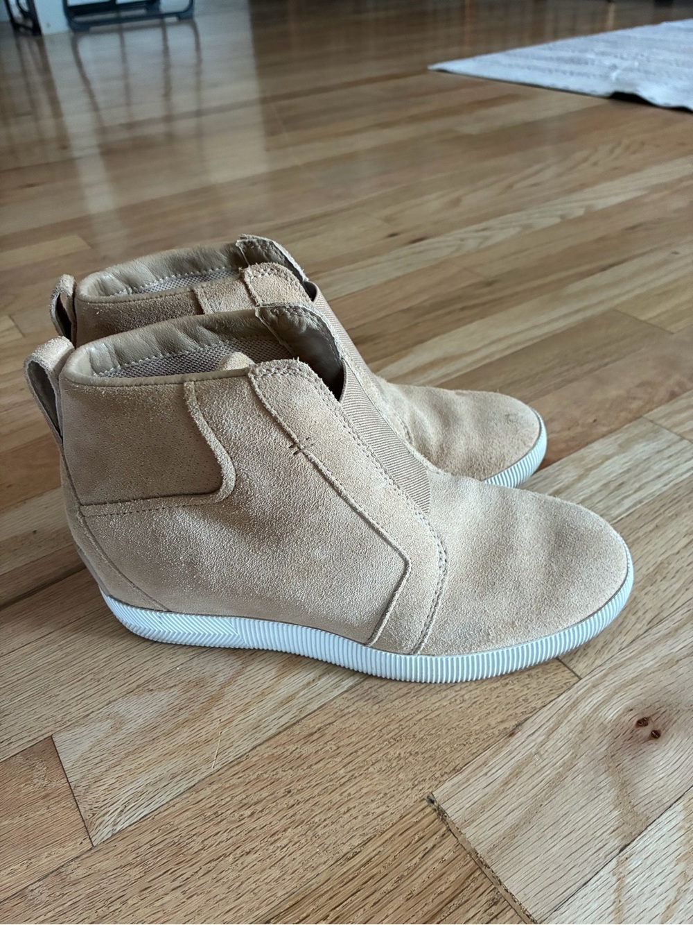 Sorel Kids Tan Suede Wedge Slip-On Sneakers